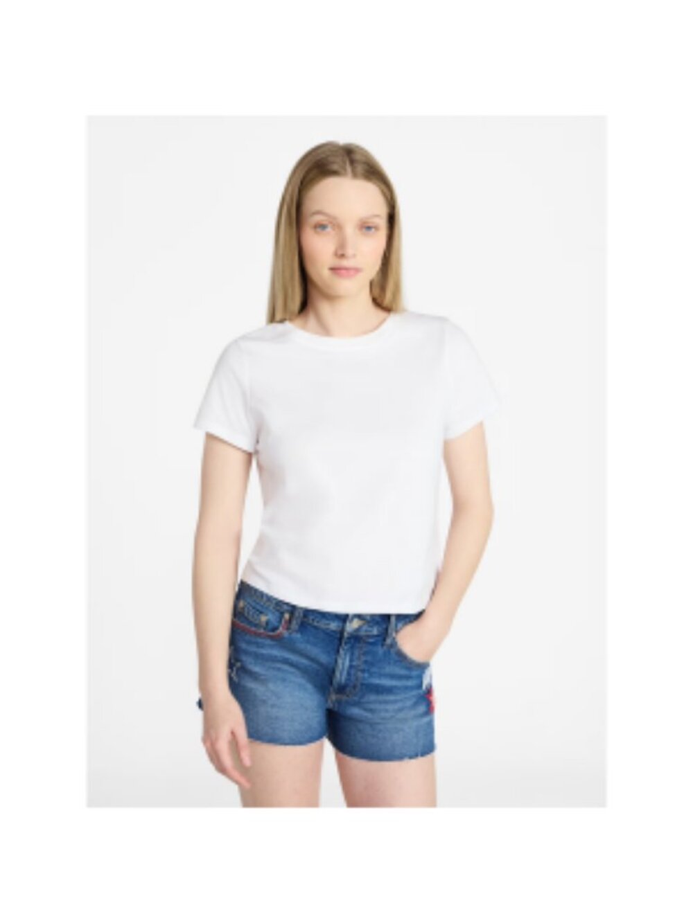 No Boundaries Cotton Tee with Short Sleeves, Women’s XXS-XXL